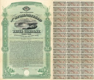 Springfield Water Co. - 1886 dated Specimen Bond
